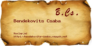 Bendekovits Csaba névjegykártya